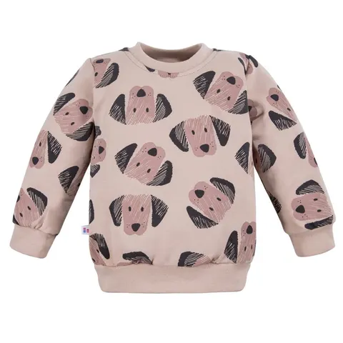 Bluza dziecięca dresowa beżowa w pieski