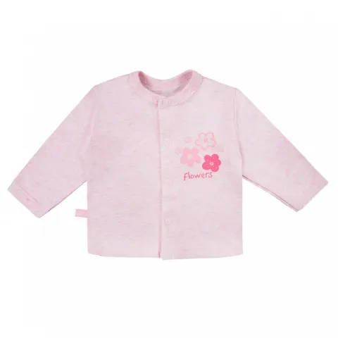 Kaftan niemowlęcy różowy z kwiatkiem