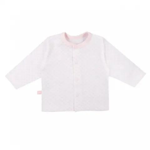 Kaftan niemowlęcy jasnoróżowy w kwiatki