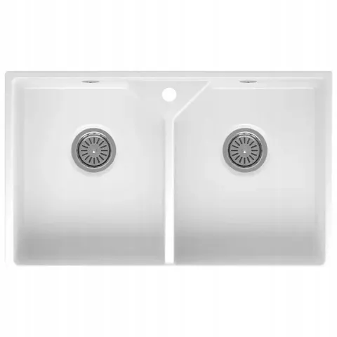Zlewozmywak farmerski Sonra Belfast Double Matt White 59 Ceramiczny