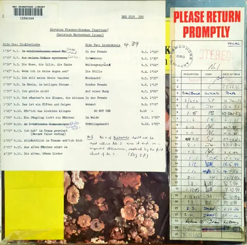 Dietrich Fischer-Dieskau: Dichterliebe op.48/Liederkreis op.39 LP 2531290 DG EX