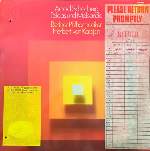 Herbert von Karajan: Pelleas und Melisande LP 2530485a Deutsche Grammophon EX
