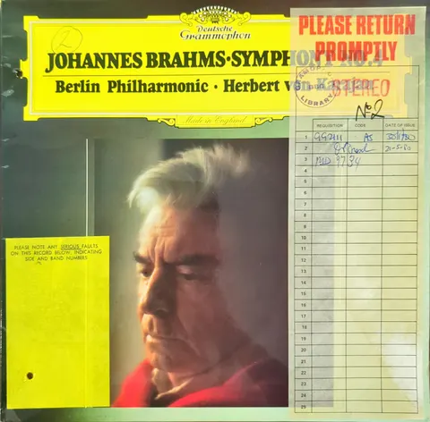 Herbert von Karajan: Symphony No. 4 in E Minor, Op. 98 LP 2531134 Deutsche Grammophon EX