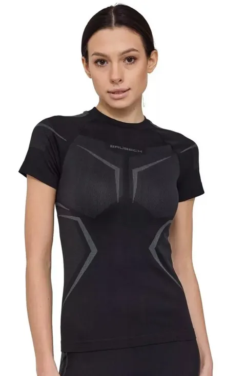 Koszulka termoaktywna damska Brubeck Dry SS1465W czarny/grafit