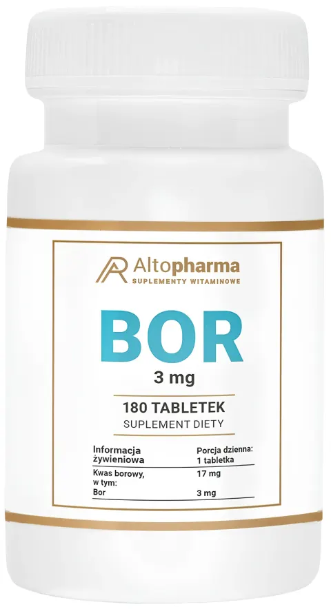 AltoPharma BOR 3mg 180 tabletek Kwas Borowy Mikroskładnik Suplement Diety