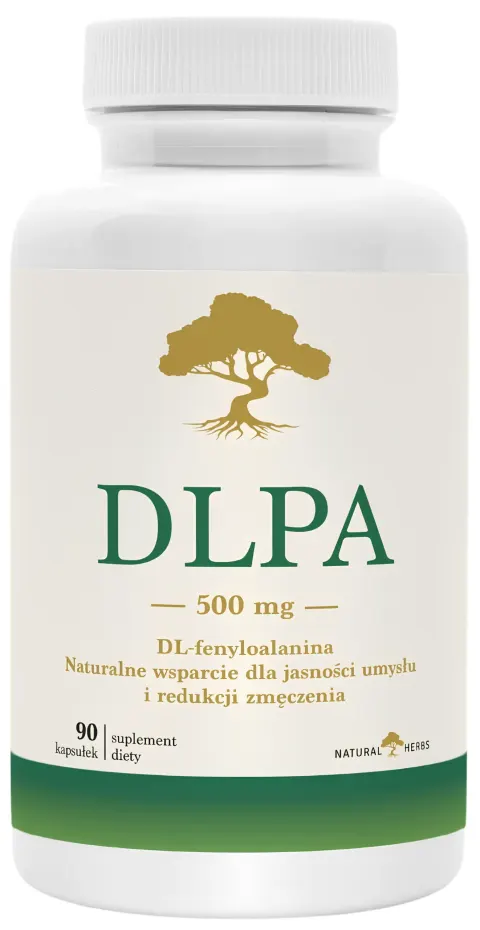 Natural Herbs DLPA 500mg 90 kapsułek DL-fenyloalanina Suplement Diety