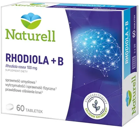 Naturell Rhodiola + B, 60 tabletek