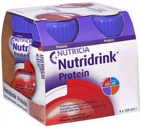 Nutridrink protein, preparat odżywczy, smak owoce leśne, 4 x 125 ml