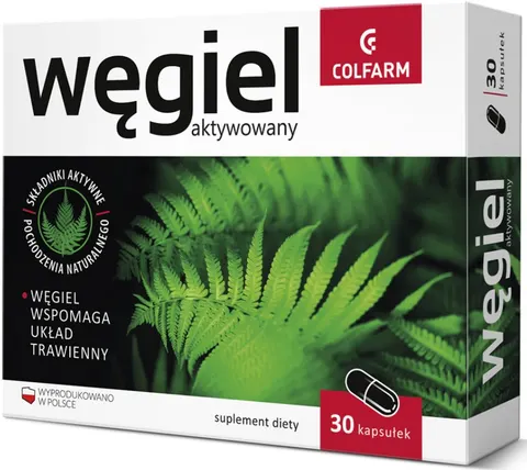 Colfarm, węgiel aktywowany, kapsułki, 30 sztuk