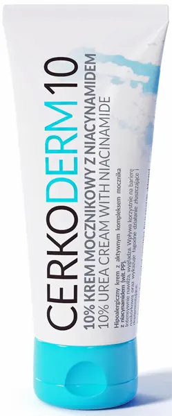 Cerkoderm 10, 10% hipoalergiczny krem mocznikowy z witaminą PP, 75 ml