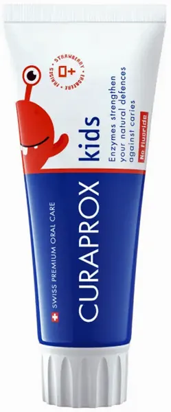 Curaprox Kids, pasta do zębów dla dzieci truskawkowa, bez fluoru, 60 ml