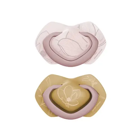 Canpol babies Smoczek silikonowy Light touch 0-6m symetryczny GOLD 2 szt. różowy