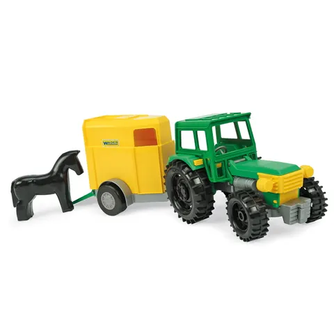 Wader Farmer traktor z przyczepą na konia w kartonie