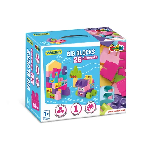 Wader Big Blocks Pink klocki 26 el.