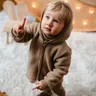 Eevi Kurtka merino karmelowa rosnąca z dzieckiem