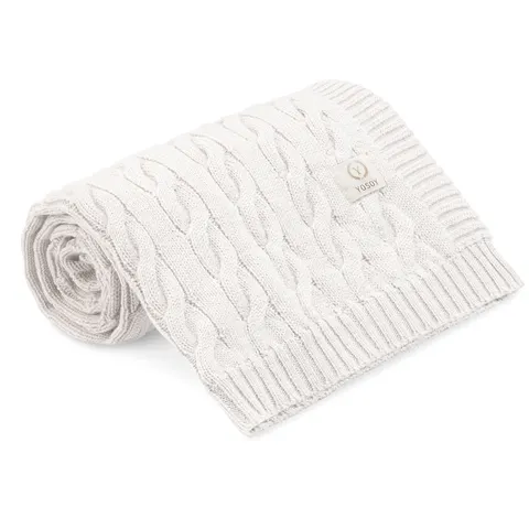 YOSOY Koc dziany 100% merino WARKOCZ kremowy
