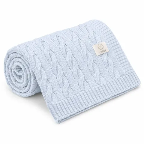YOSOY Koc dziany 100% merino WARKOCZ błękitny