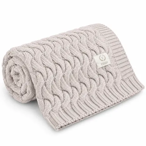 YOSOY Koc dziany 100% merino wool ASPEN beige