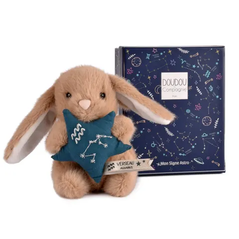 SCANDINAVIAN Doudou Astro królik znak zodiaku Wodnik 12 cm