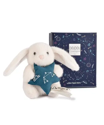 SCANDINAVIAN Doudou Astro królik znak zodiaku Waga 12 cm