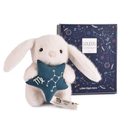 SCANDINAVIAN Doudou Astro królik znak zodiaku Panna 12 cm