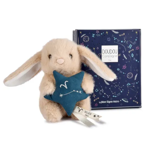 SCANDINAVIAN Doudou Astro królik znak zodiaku Baran 12 cm