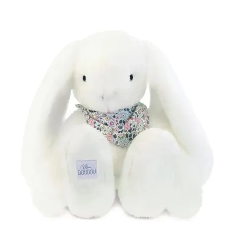 SCANDINAVIAN Doudou Lapin Fleurette królik biały 50 cm
