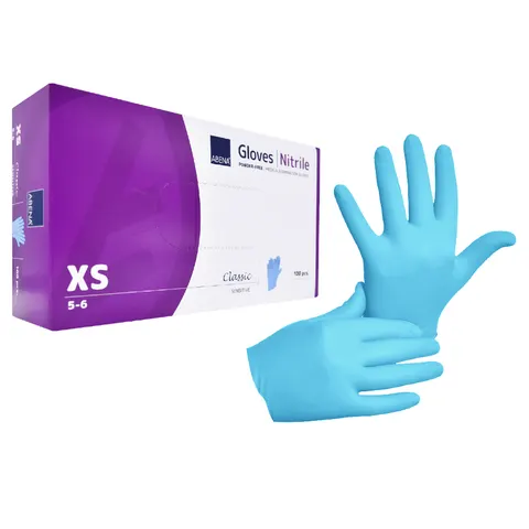ABENA Rękawice nitrylowe niebieskie rozmiar XS (5-6) 100 sztuk