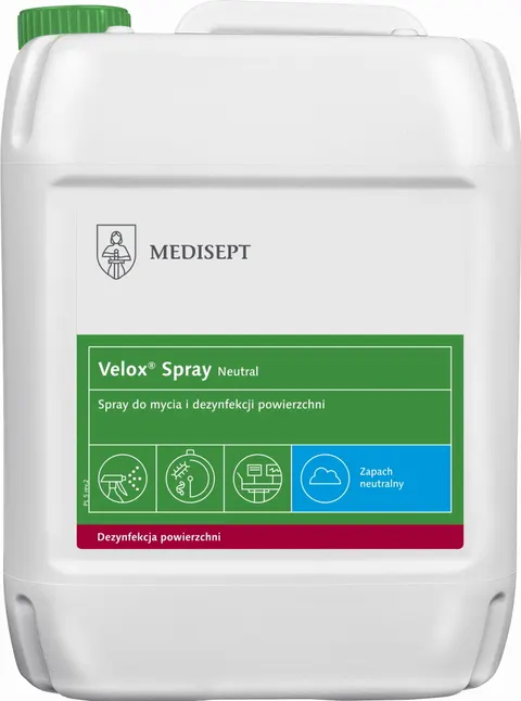 Velox Spray Neutral (zapach neutralny) - Profesjonalna Dezynfekcja powierzchni - 5L