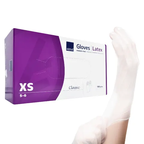 Rękawiczki lateksowe ABENA rozm. XS - 100 szt. BEZPUDROWE