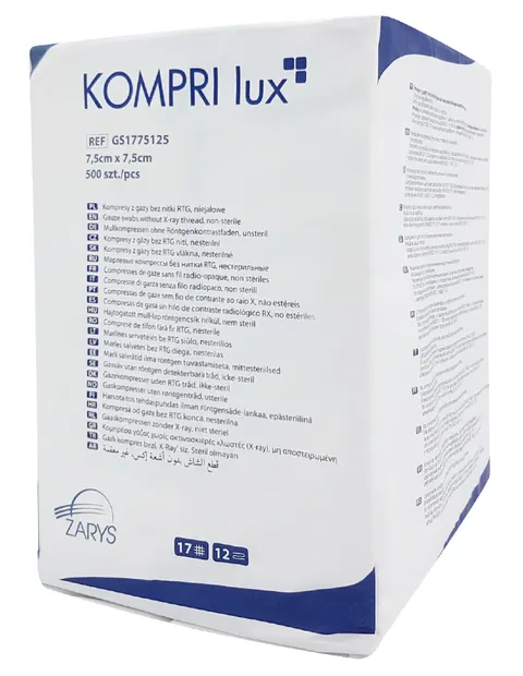 KOMPRI LUX KOMPRESY Z GAZY 7,5x7,5cm - 500 szt.