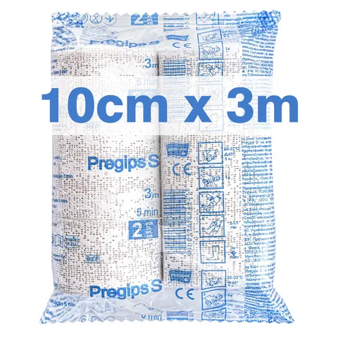Pregips S Opaska gipsowa 10cm x 3m biała 5 min (2 szt.) - 1 op.