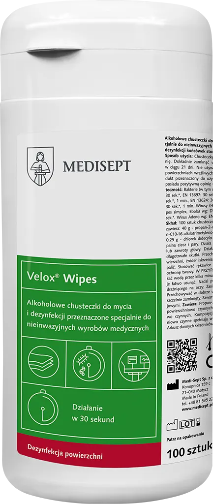 Velox Wipes Chusteczki alkoholowe Puszka 100 szt.