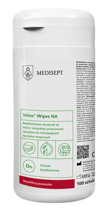 Velox Wipes NA Chusteczki bezalkoholowe Puszka 100 szt.