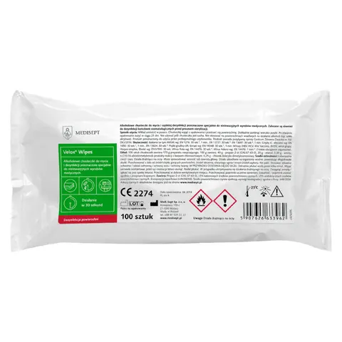 Velox® Wipes Chusteczki alkoholowe WKŁAD 100 szt.