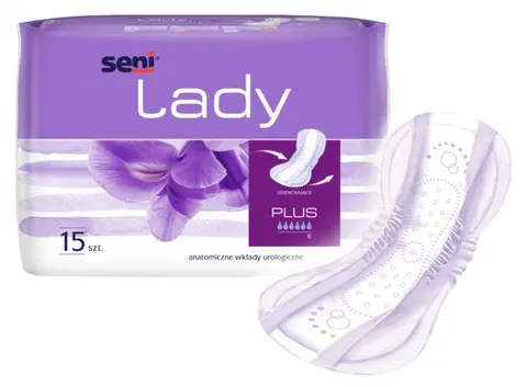 Seni Lady PLUS - Wkładki urologiczne anatomiczne 15 szt. (Chłonność: 6/6)