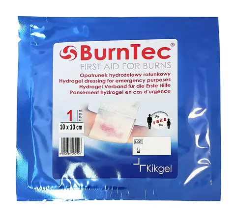 BurnTec 10x10 cm Opatrunek hydrożelowy ratowniczy WZMOCNIONY