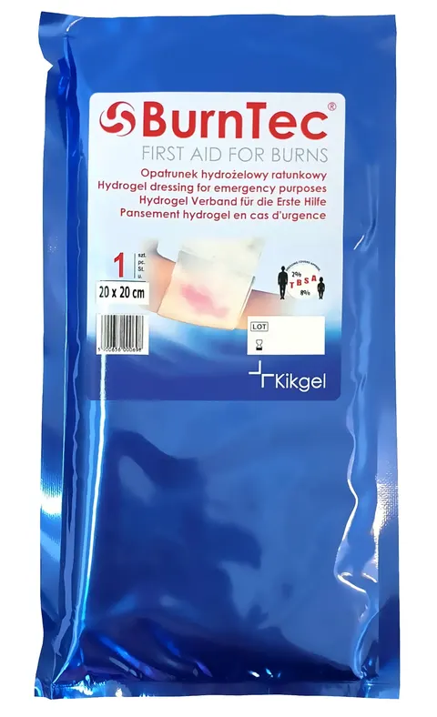 BurnTec 20x20 cm Opatrunek hydrożelowy ratowniczy WZMOCNIONY