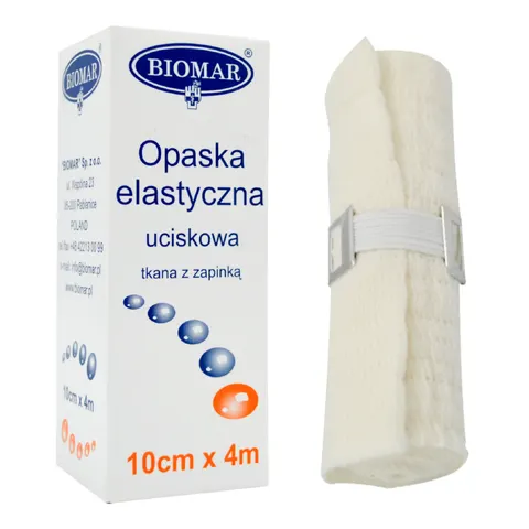 Opaska uciskowa elastyczna bandaż 10cm x 4m BIOMAR kartonik