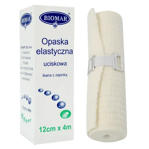 Opaska uciskowa elastyczna bandaż 12cm x 4m BIOMAR kartonik