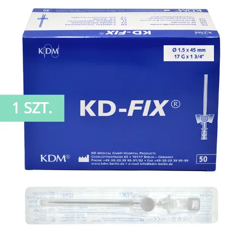 KD-FIX® Kaniula dożylna - wenflon 1,5 x 45 mm 17G BIAŁY - 1 szt.