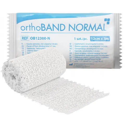 Opaska gipsowa 12cmx3m 6min brzeg ząbkowany ORTHOBAND NORMAL Zarys