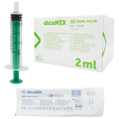 dicoNEX Strzykawka 3-częściowa luer 2ml - 100 szt.