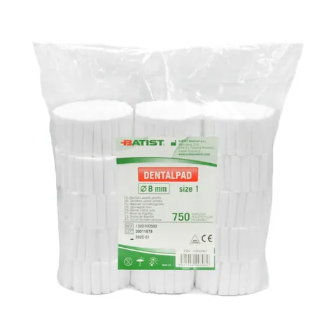 Wałeczki stomatologiczne DENTALPAD 8 mm - 300g / 750 szt.