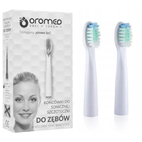 KOŃCÓWKI DO SZCZOTECZKI ORO-SONIC BASIC White - 2 szt.