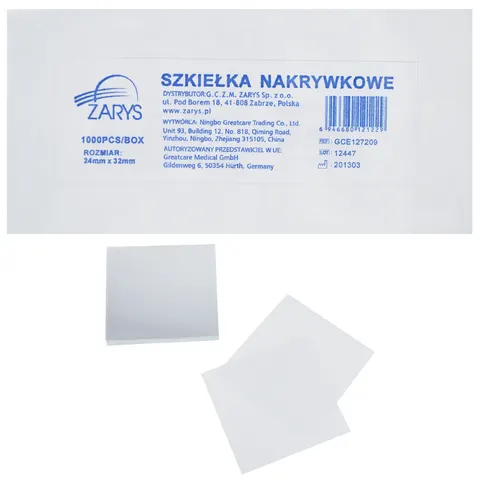 SZKIEŁKA MIKROSKOPOWE NAKRYWKOWE 24x32mm - 1000 szt.