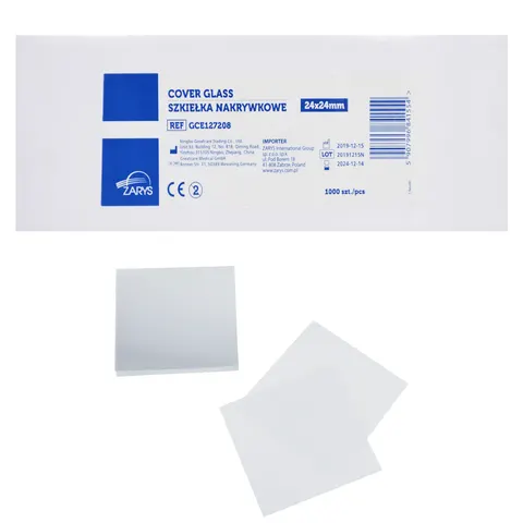 SZKIEŁKA MIKROSKOPOWE NAKRYWKOWE 24x24mm - 1000 szt.
