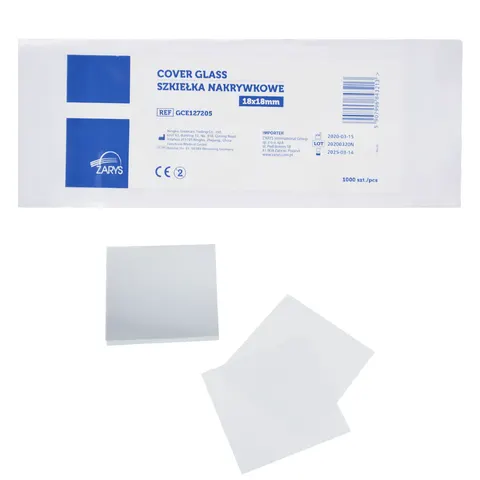 SZKIEŁKA MIKROSKOPOWE NAKRYWKOWE 18x18mm - 1000 szt.