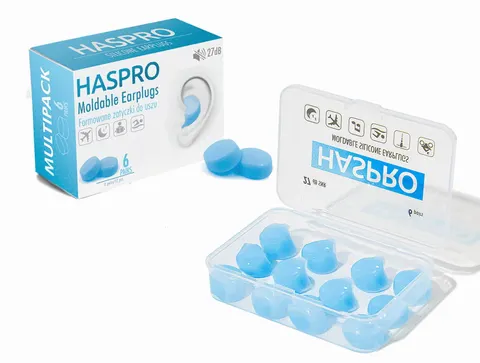 Stopery zatyczki do uszu formowane HASPRO niebieskie - 6 par