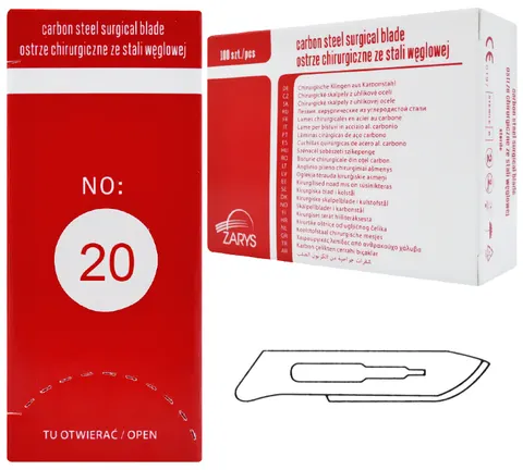 Ostrza chirurgiczne ZARYS 100 szt. - NR 20